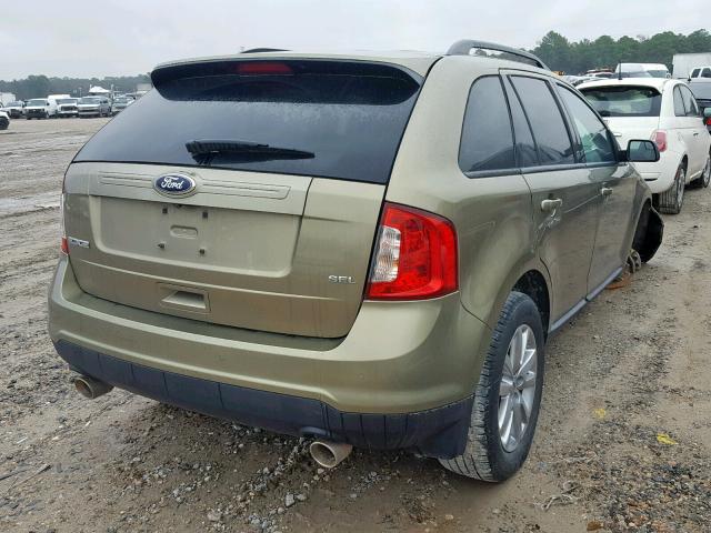 2FMDK3JC8DBC92132 - 2013 FORD EDGE SEL GREEN photo 4