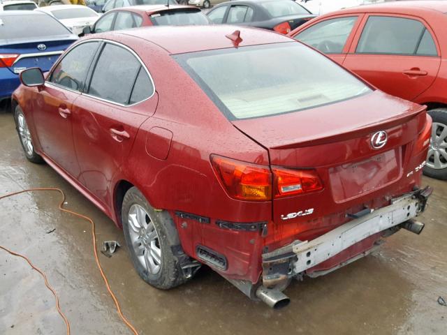 JTHCK262X85024511 - 2008 LEXUS IS 250 RED photo 3