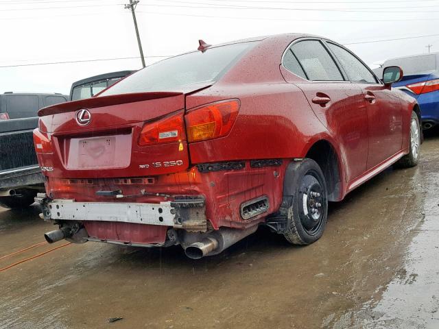 JTHCK262X85024511 - 2008 LEXUS IS 250 RED photo 4