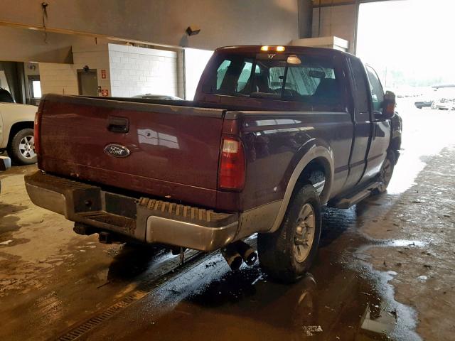 1FTWX31R48EB64113 - 2008 FORD F350 SRW S RED photo 4