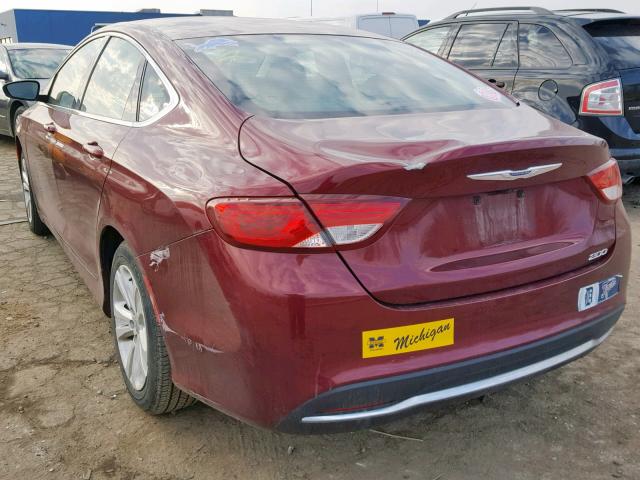 1C3CCCAB1GN120395 - 2016 CHRYSLER 200 LIMITE RED photo 3