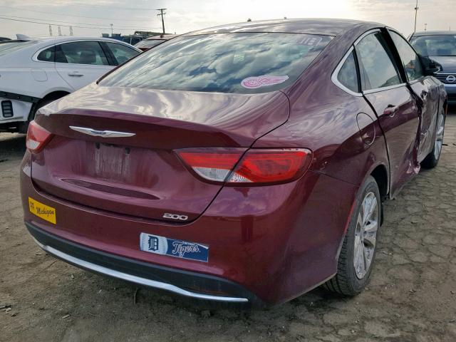 1C3CCCAB1GN120395 - 2016 CHRYSLER 200 LIMITE RED photo 4