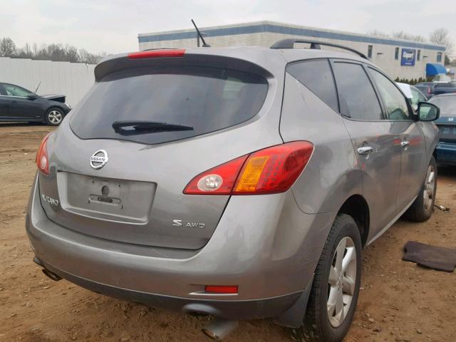 JN8AZ18W99W204478 - 2009 NISSAN MURANO S GRAY photo 4