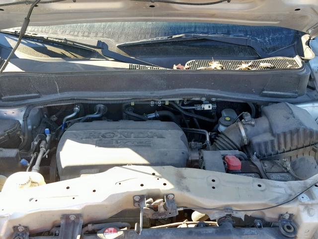 5FNYF3H21BB043615 - 2011 HONDA PILOT LX SILVER photo 7