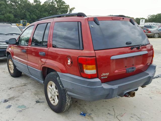 1J4GX48N24C333624 - 2004 JEEP GRAND CHER RED photo 3