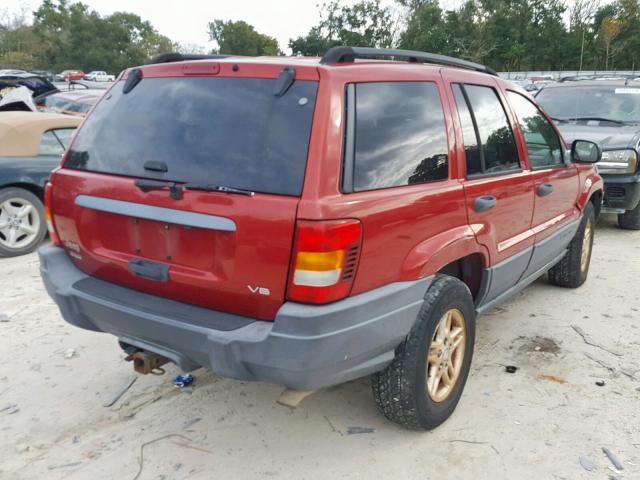 1J4GX48N24C333624 - 2004 JEEP GRAND CHER RED photo 4