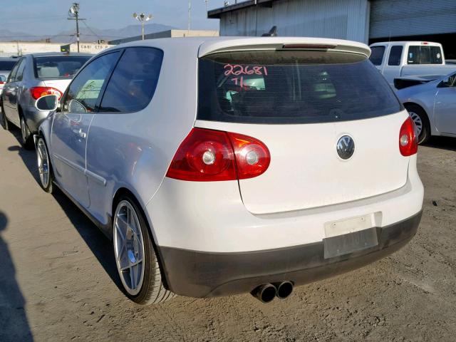 WVWEV71K17W047707 - 2007 VOLKSWAGEN NEW GTI WHITE photo 3