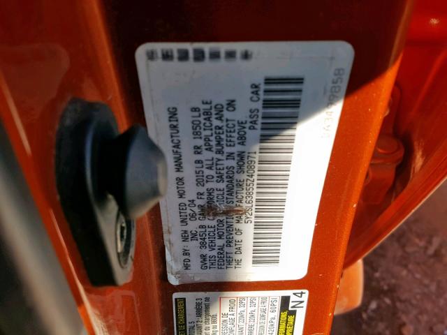 5Y2SL63855Z408971 - 2005 PONTIAC VIBE ORANGE photo 10