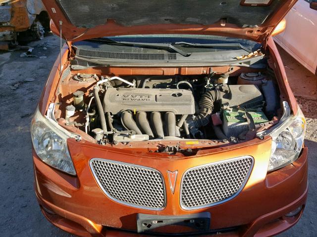 5Y2SL63855Z408971 - 2005 PONTIAC VIBE ORANGE photo 7