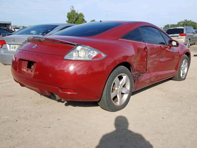 4A3AK24F07E003015 - 2007 MITSUBISHI ECLIPSE GS BURGUNDY photo 4