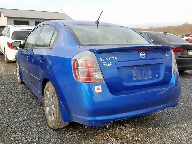 3N1AB61EX9L691407 - 2009 NISSAN SENTRA 2.0 BLUE photo 3