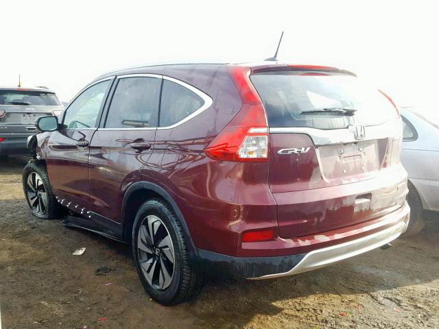 5J6RM4H93FL101475 - 2015 HONDA CR-V TOURI BURGUNDY photo 3