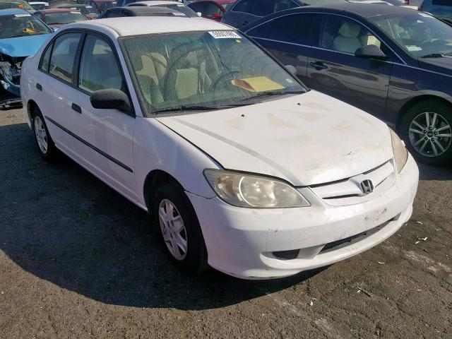 2HGES16305H551511 - 2005 HONDA CIVIC DX V WHITE photo 1