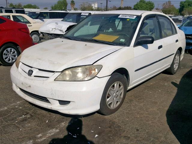 2HGES16305H551511 - 2005 HONDA CIVIC DX V WHITE photo 2