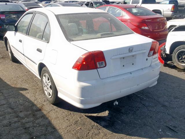 2HGES16305H551511 - 2005 HONDA CIVIC DX V WHITE photo 3