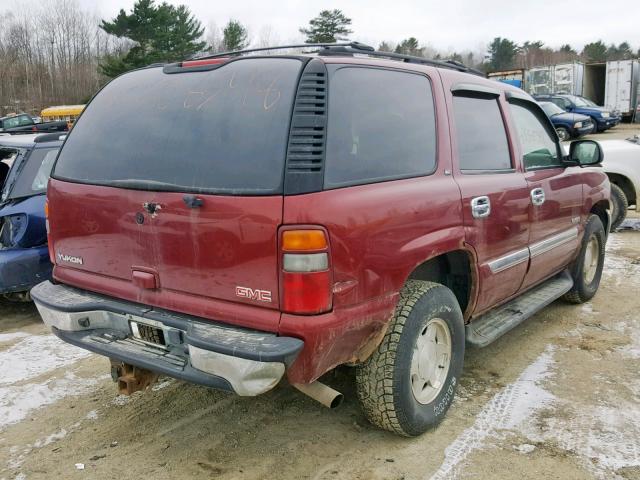 1GKEK13T93J280970 - 2003 GMC YUKON MAROON photo 4