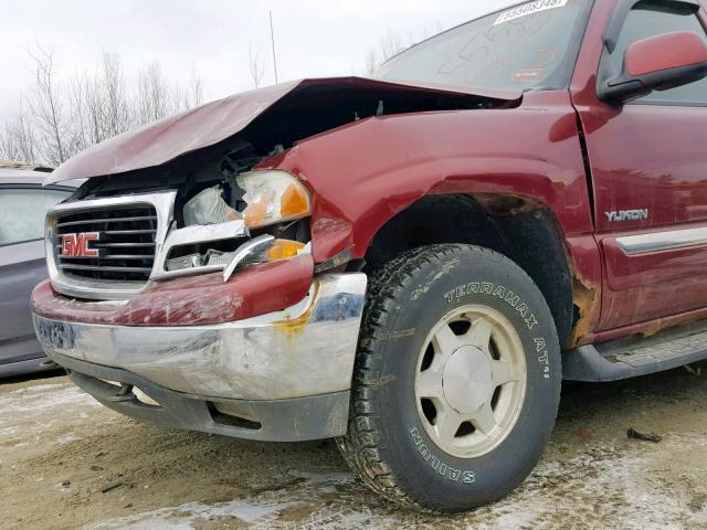 1GKEK13T93J280970 - 2003 GMC YUKON MAROON photo 9