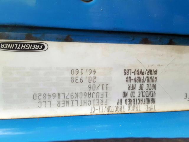 1FUJA6CK97LW64820 - 2007 FREIGHTLINER CONVENTION BLUE photo 10
