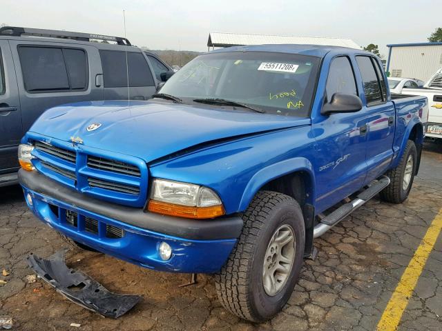 1B7HG2AN21S283253 - 2001 DODGE DAKOTA QUA BLUE photo 2