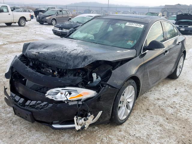 2G4GN5EX0E9259129 - 2014 BUICK REGAL PREM BLACK photo 2