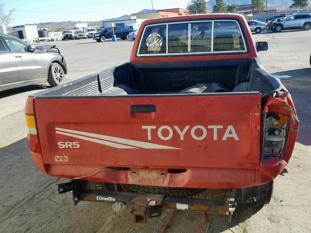 JT4VN13G5M5062590 - 1991 TOYOTA PICKUP 1/2 RED photo 6