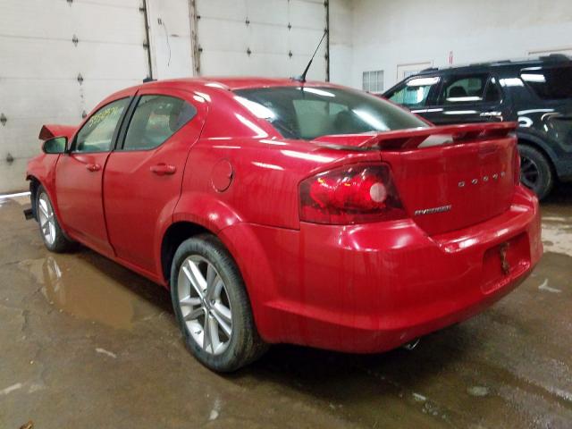 1B3BD1FG2BN524765 - 2011 DODGE AVENGER MA RED photo 3