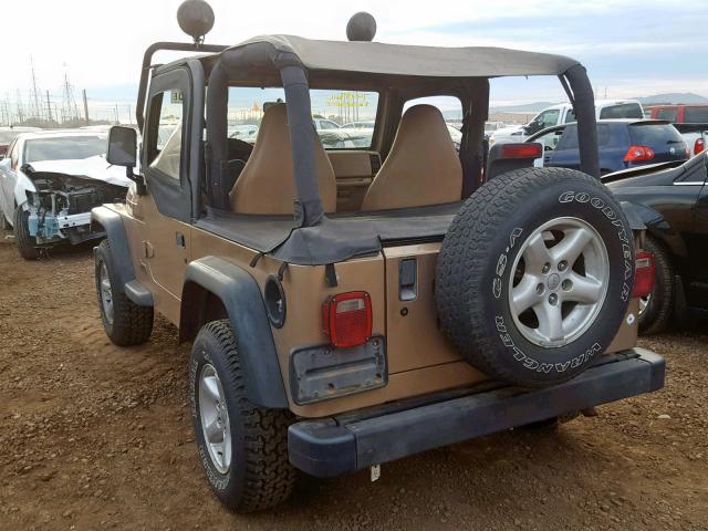 1J4FA29P4YP767530 - 2000 JEEP WRANGLER / BROWN photo 3