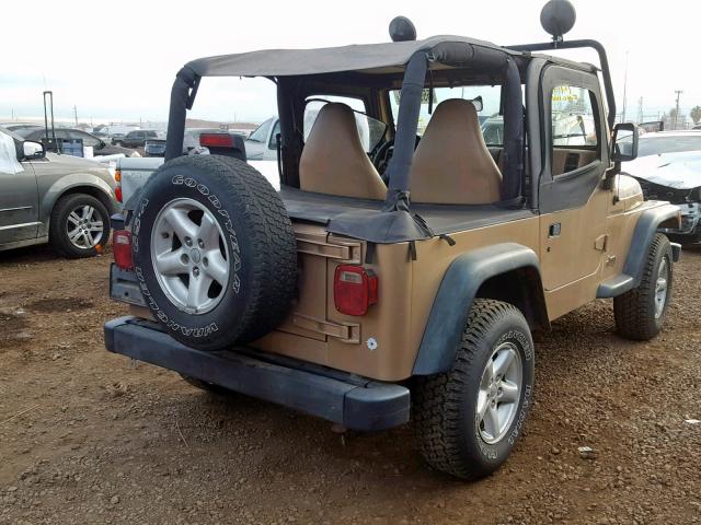 1J4FA29P4YP767530 - 2000 JEEP WRANGLER / BROWN photo 4