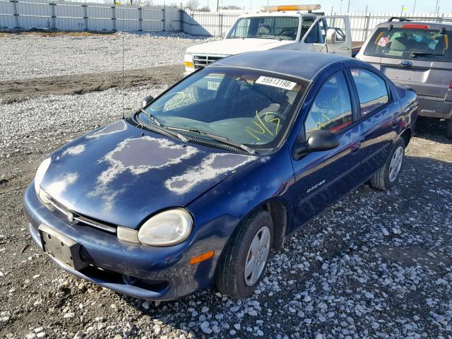 1B3ES46C5YD675583 - 2000 DODGE NEON BASE BLUE photo 2