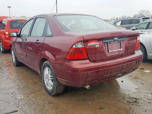 1FAFP34N77W113115 - 2007 FORD FOCUS ZX4 MAROON photo 3