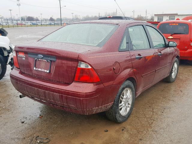 1FAFP34N77W113115 - 2007 FORD FOCUS ZX4 MAROON photo 4