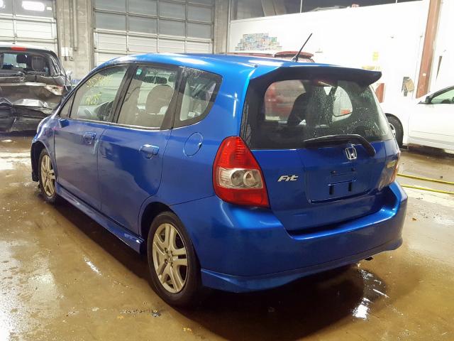 JHMGD38677S068418 - 2007 HONDA FIT S 蓝色 照片 3