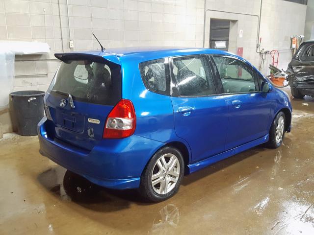 JHMGD38677S068418 - 2007 HONDA FIT S 蓝色 照片 4
