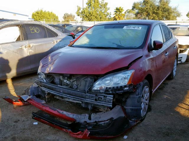 3N1AB7APXEL661762 - 2014 NISSAN SENTRA S RED photo 2