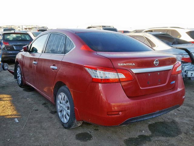 3N1AB7APXEL661762 - 2014 NISSAN SENTRA S RED photo 3