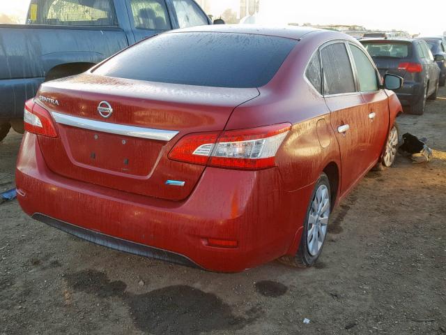 3N1AB7APXEL661762 - 2014 NISSAN SENTRA S RED photo 4
