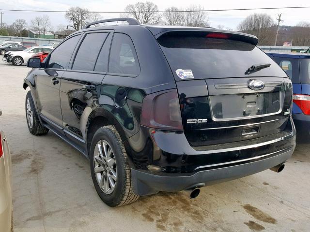 2FMDK3J94CBA22124 - 2012 FORD EDGE SEL BLACK photo 3