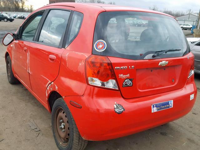 KL1TD66606B679580 - 2006 CHEVROLET AVEO BASE Qırmızı foto 3