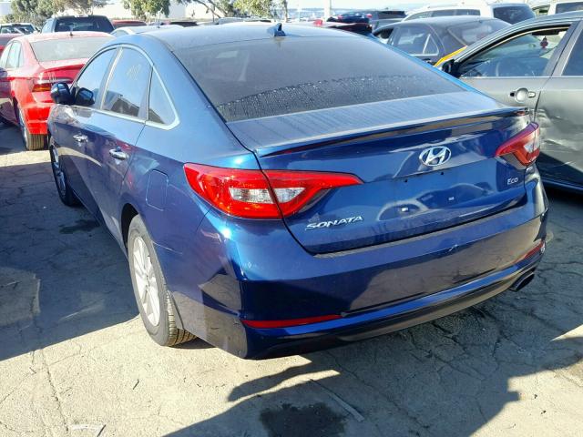 5NPE24AA5FH125831 - 2015 HYUNDAI SONATA ECO BLUE photo 3