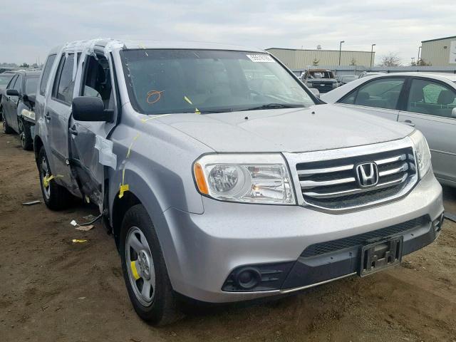 5FNYF4H27EB057514 - 2014 HONDA PILOT LX SILVER photo 1