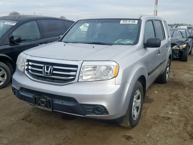 5FNYF4H27EB057514 - 2014 HONDA PILOT LX SILVER photo 2