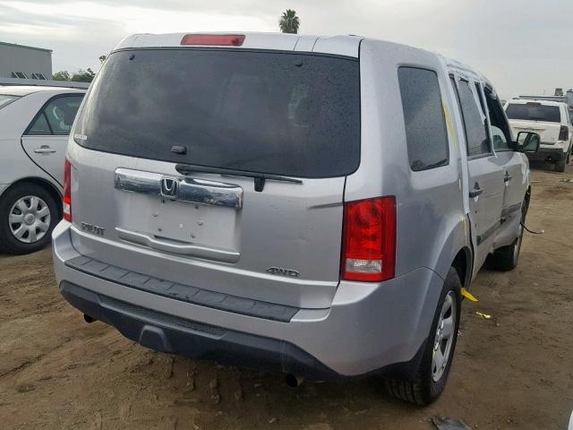 5FNYF4H27EB057514 - 2014 HONDA PILOT LX SILVER photo 4