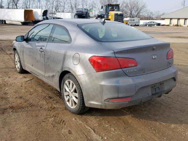 KNAFX6A81E5160411 - 2014 KIA FORTE EX GRAY photo 3