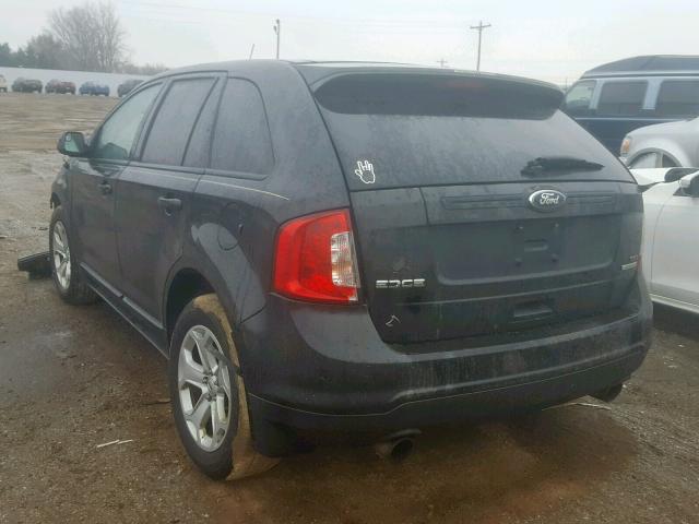 2FMDK3J91DBA29100 - 2013 FORD EDGE SEL BLACK photo 3