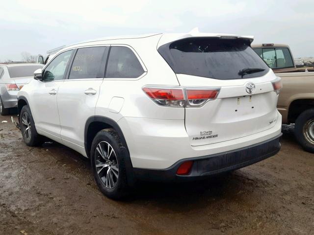 5TDJKRFH5GS300012 - 2016 TOYOTA HIGHLANDER Սպիտակ լուսանկար 3