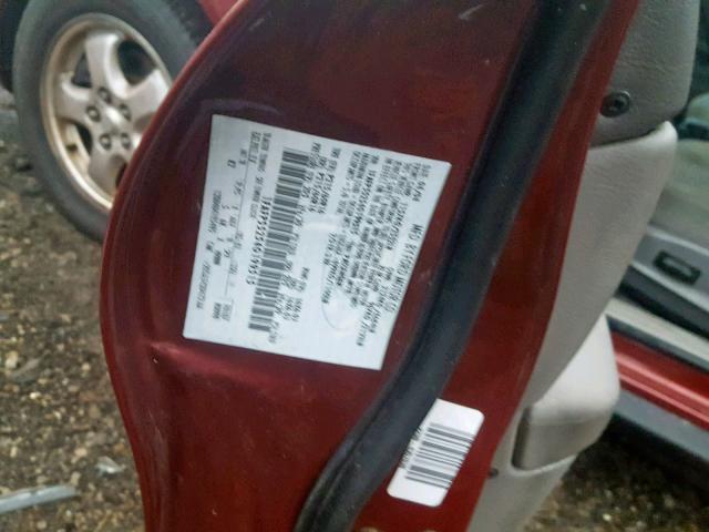 1FAFP55254G199515 - 2004 FORD TAURUS SES RED photo 10