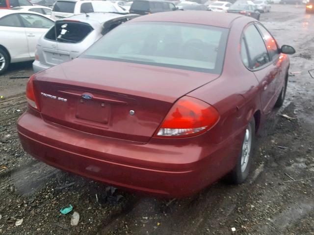 1FAFP55254G199515 - 2004 FORD TAURUS SES RED photo 4