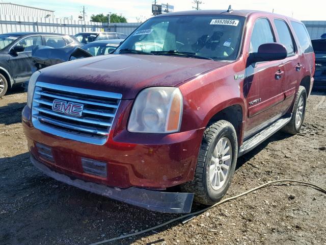 1GKFC13558R212502 - 2008 GMC YUKON HYBR RED photo 2