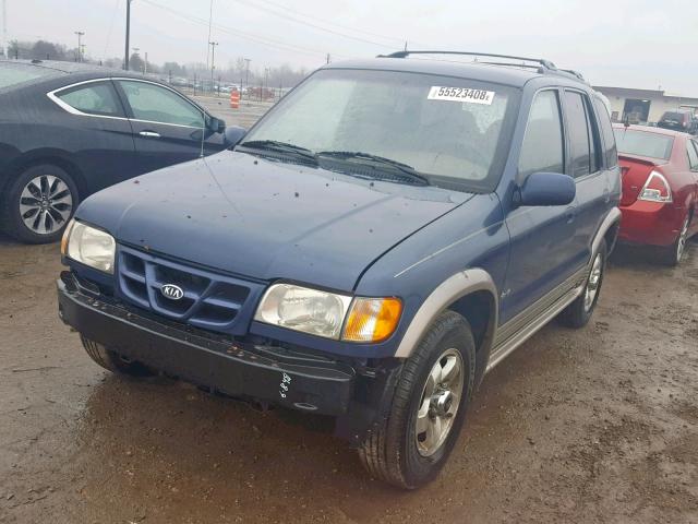 KNDJA723715705254 - 2001 KIA SPORTAGE BLUE photo 2