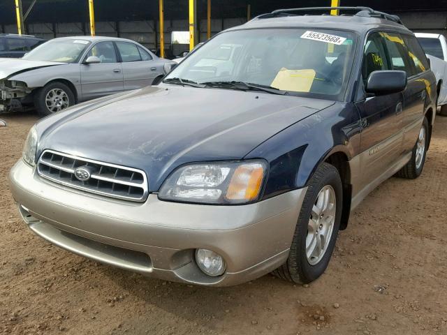 4S3BH665227624965 - 2002 SUBARU LEGACY OUT BLUE photo 2